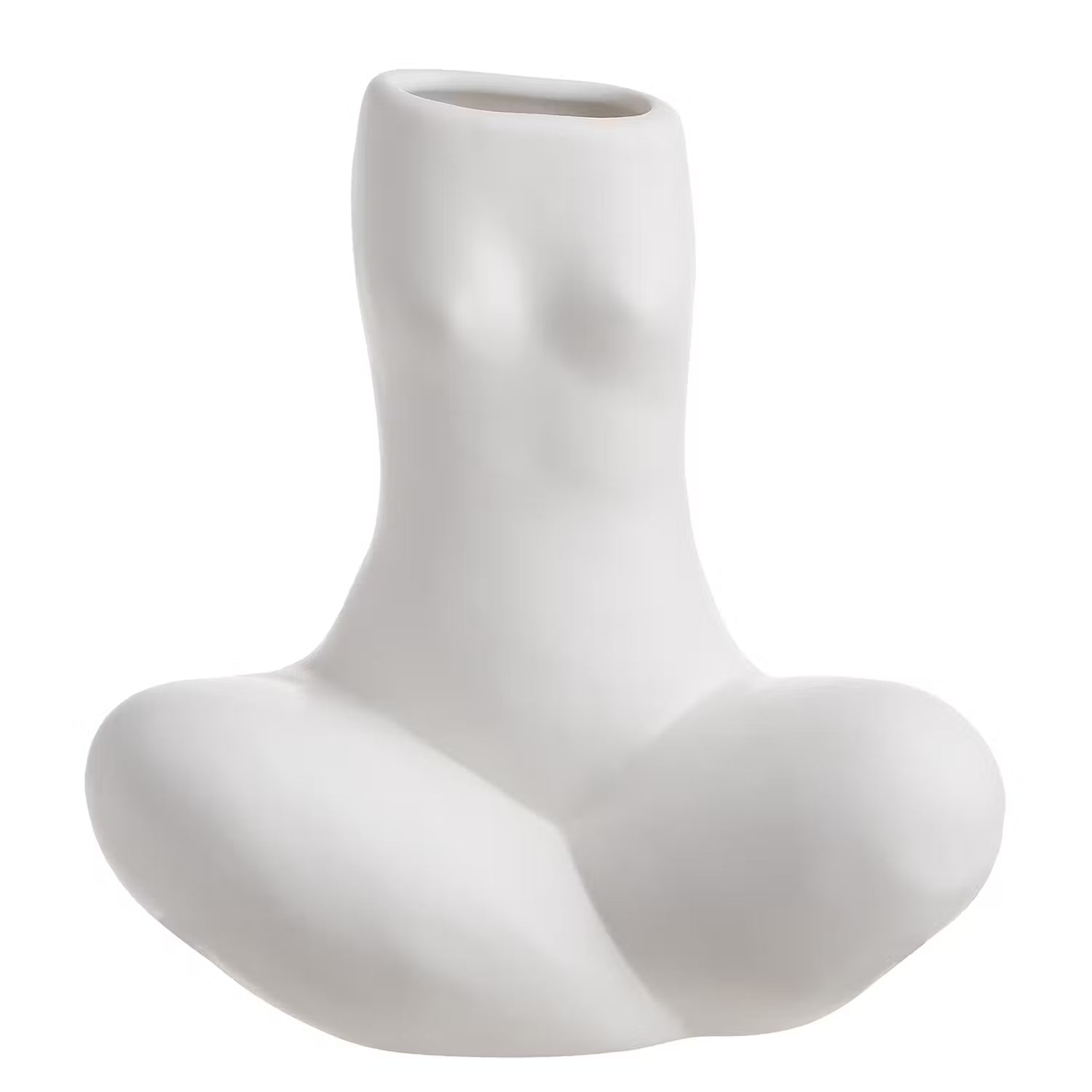 KIM Vase Silhouette sitzend - Steingut - Weiß