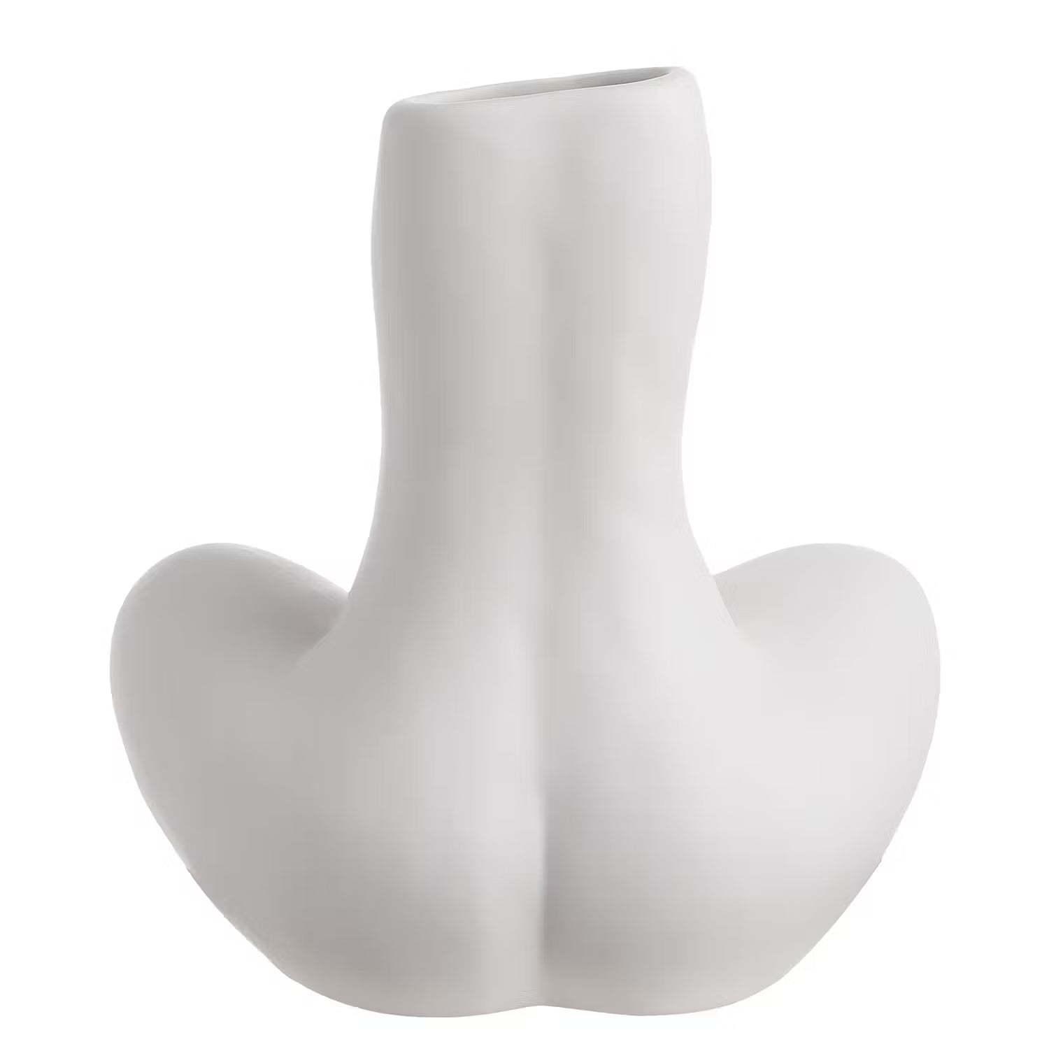 KIM Vase Silhouette sitzend - Steingut - Weiß