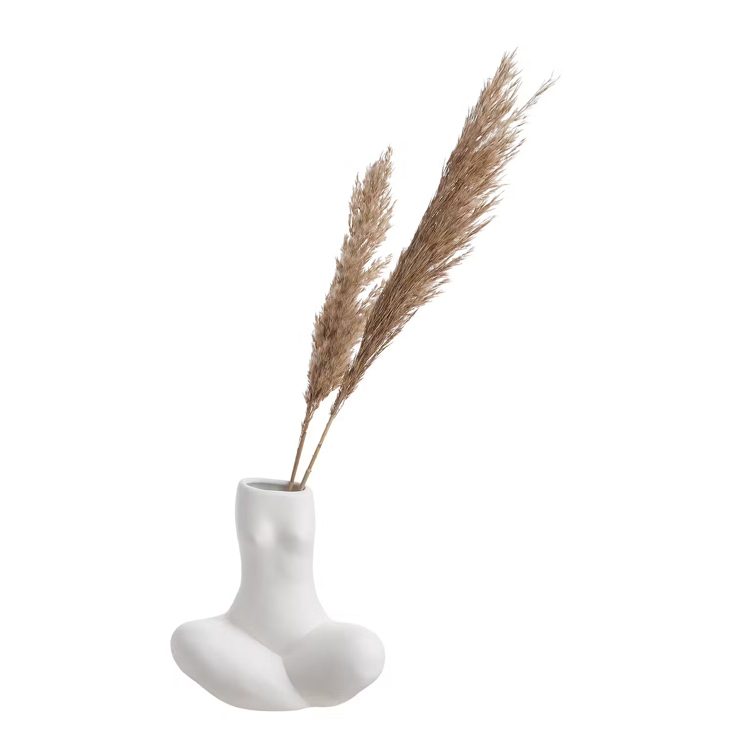 KIM Vase Silhouette sitzend - Steingut - Weiß