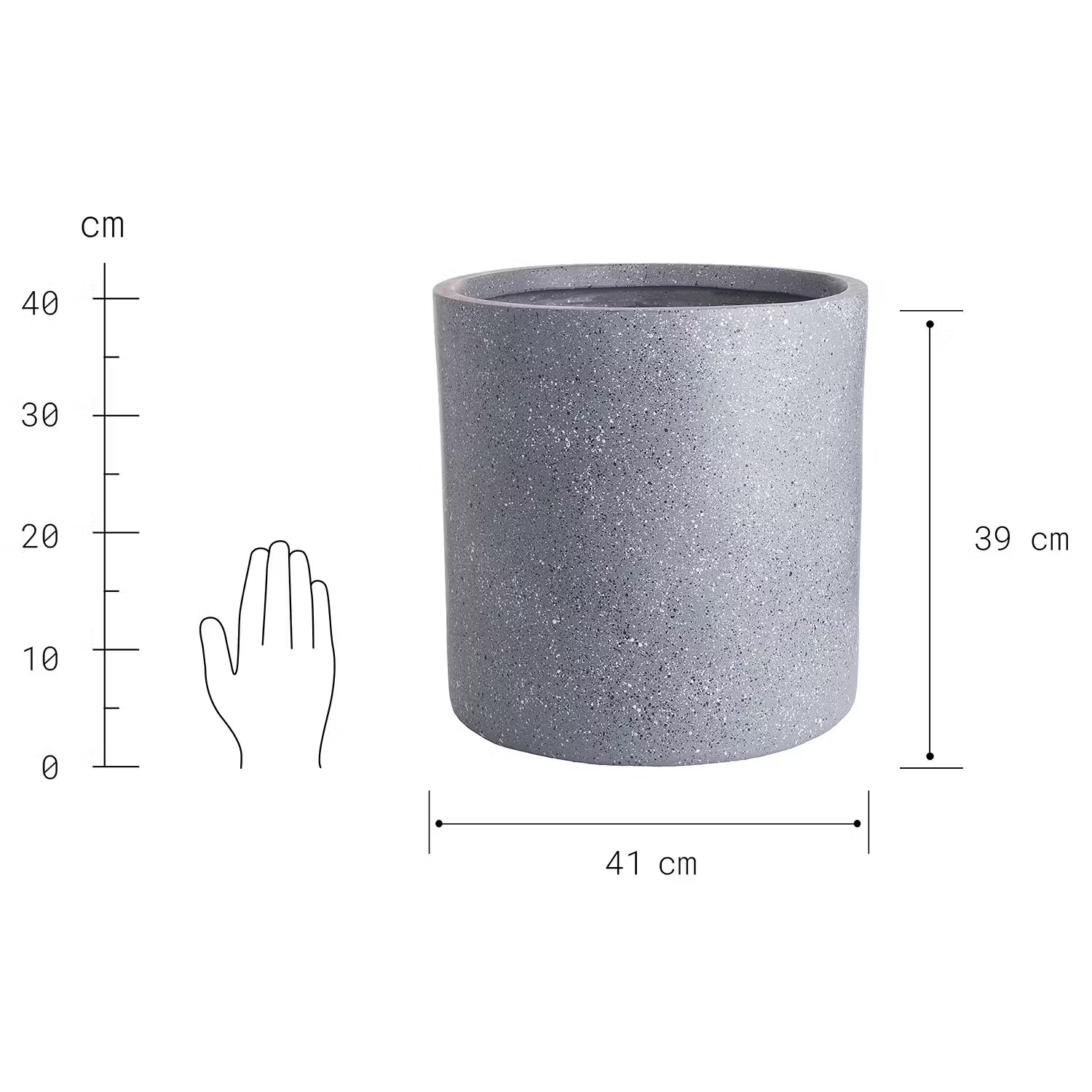 CONCRETE Pflanztopf - Magnesia - Grau - Durchmesser: 41 cm
