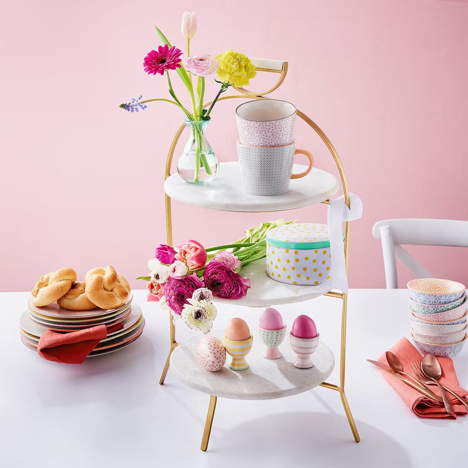 MARBLE Etagere - Aluminium - Weiß