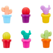 MY DRINK Glasmarker Kaktus 6er-Set - Silikon - Mehrfarbig