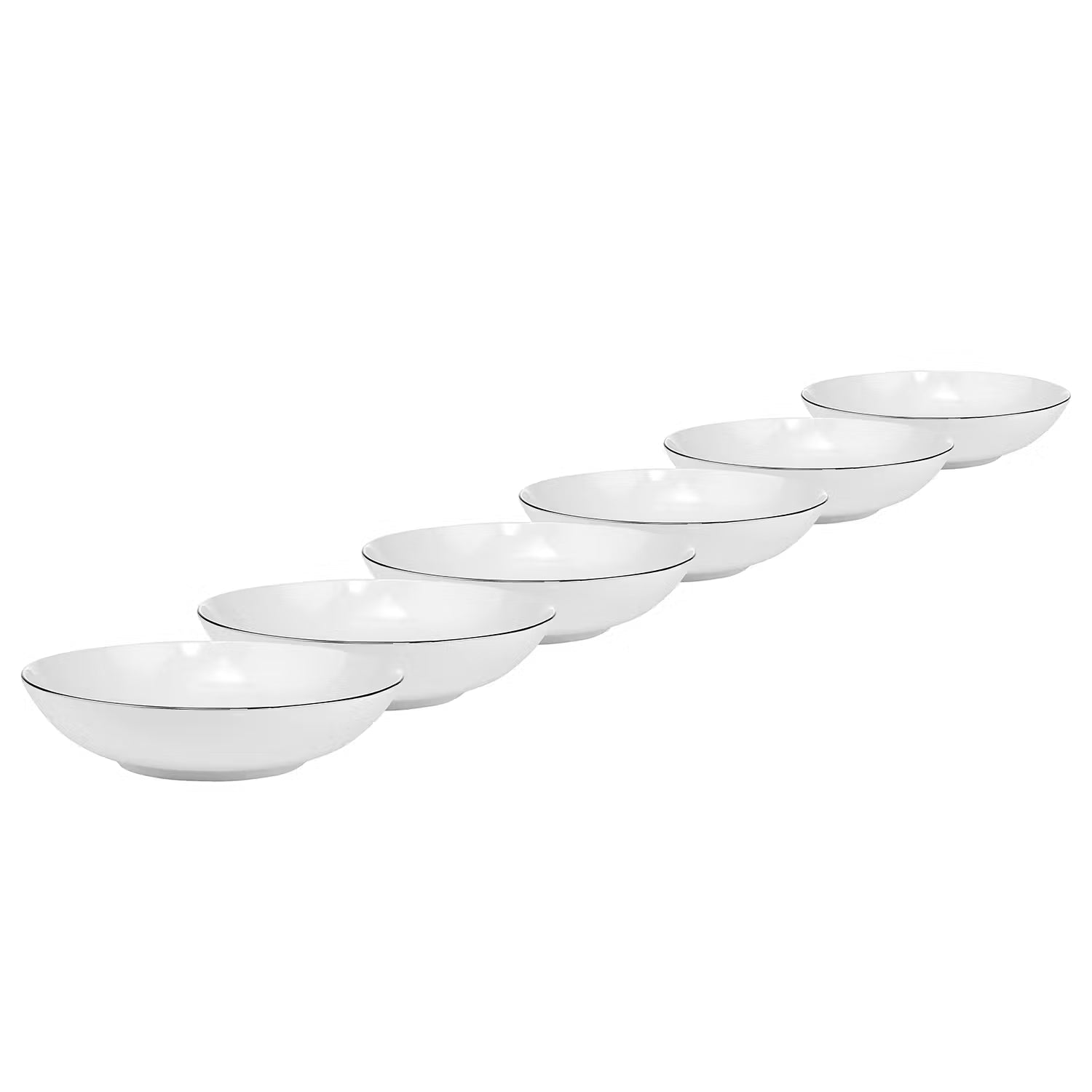 SILVER LINING Teller 6er-Set - Porzellan - Weiß