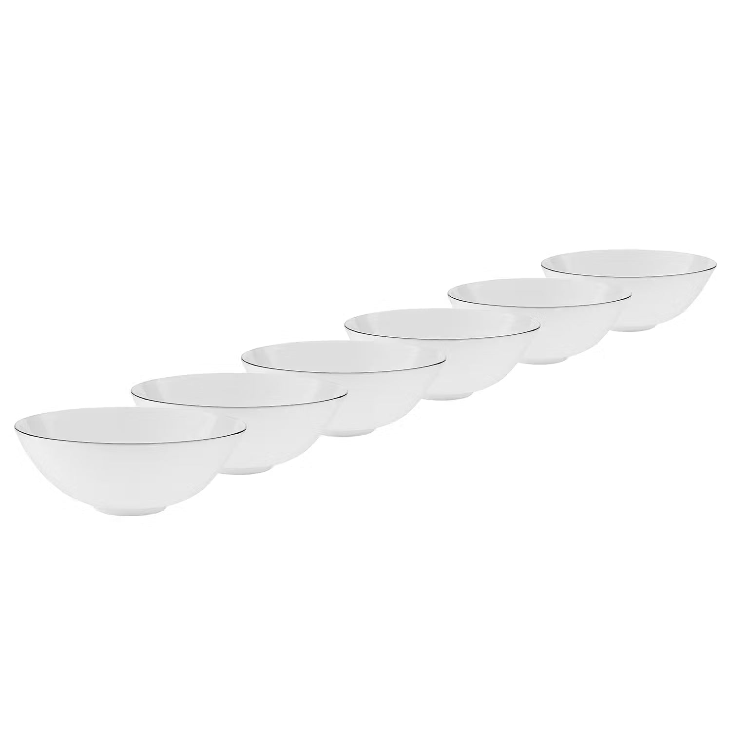 SILVER LINING Schale 6er-Set - Porzellan - Weiß