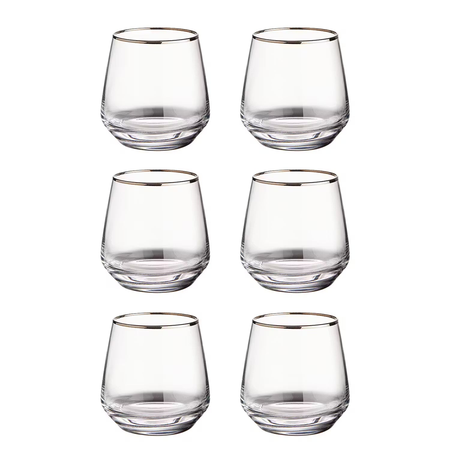 TOUCH OF SILVER Trinkglas 6er-Set - Klarglas - Transparent