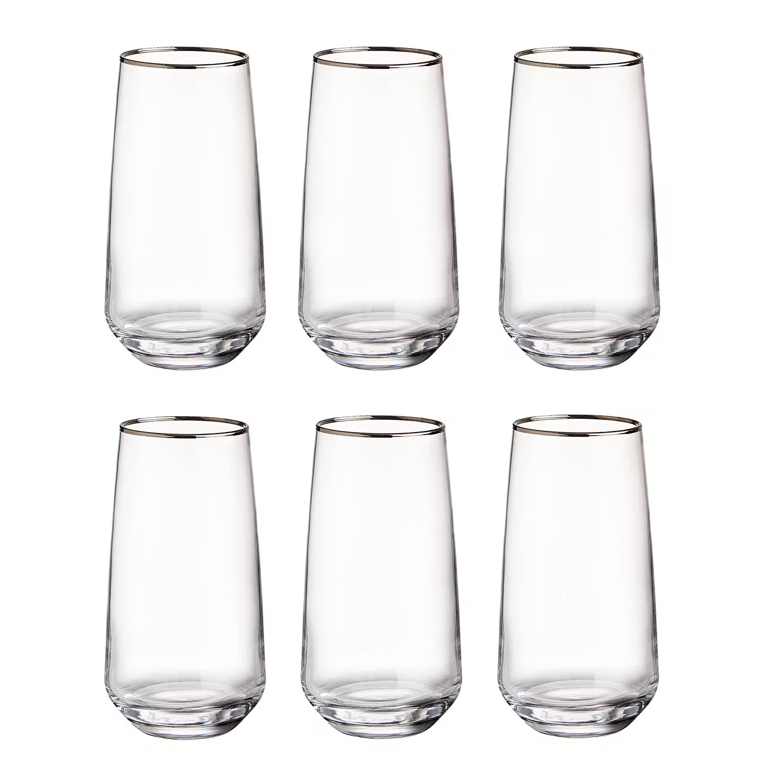 TOUCH OF SILVER Longdrinkglas 6er-Set - Klarglas - Transparent