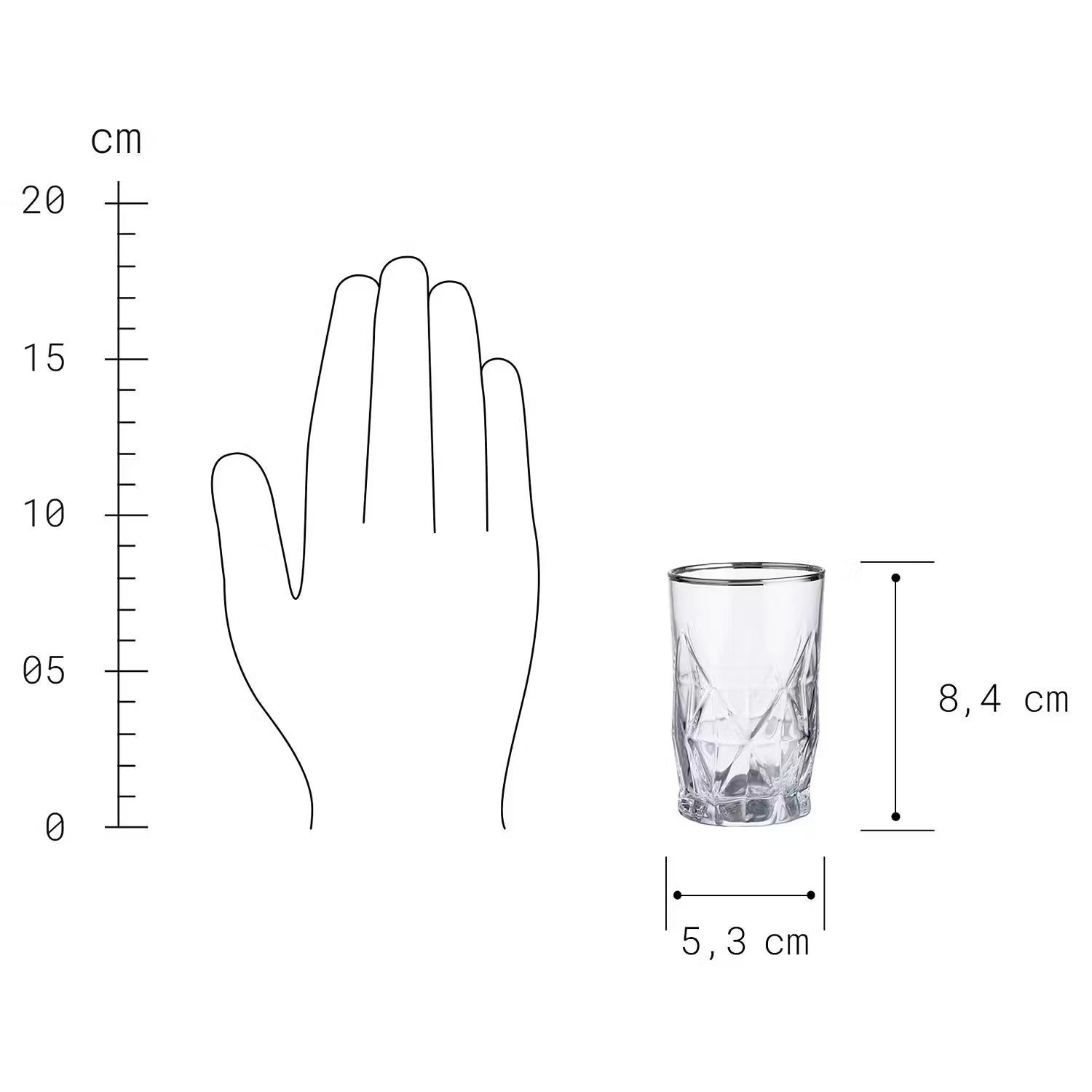UPSCALE Schnapsglas 6er-Set - Klarglas - Transparent