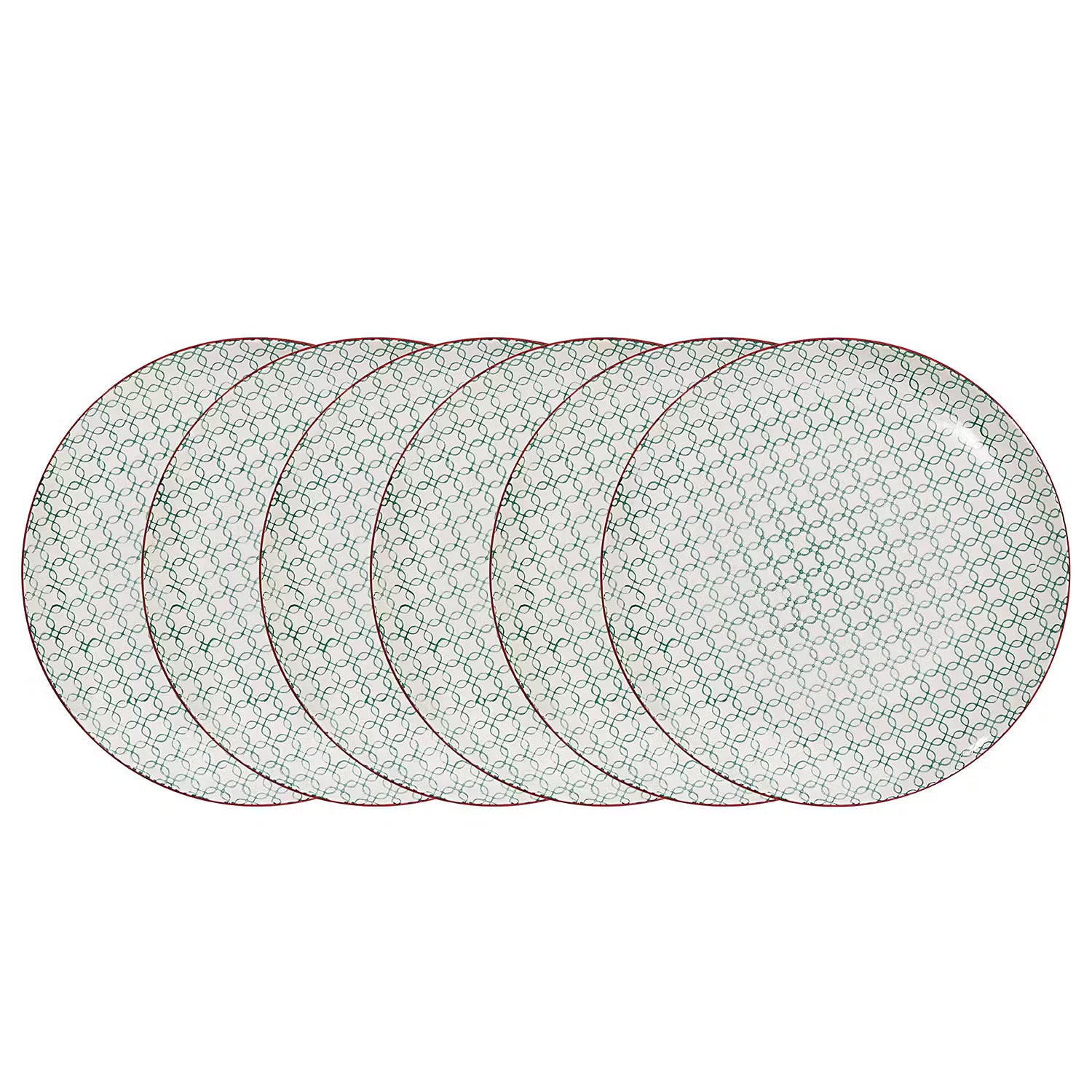 RETRO Speiseteller 4er-Set - Porzellan - Petrol