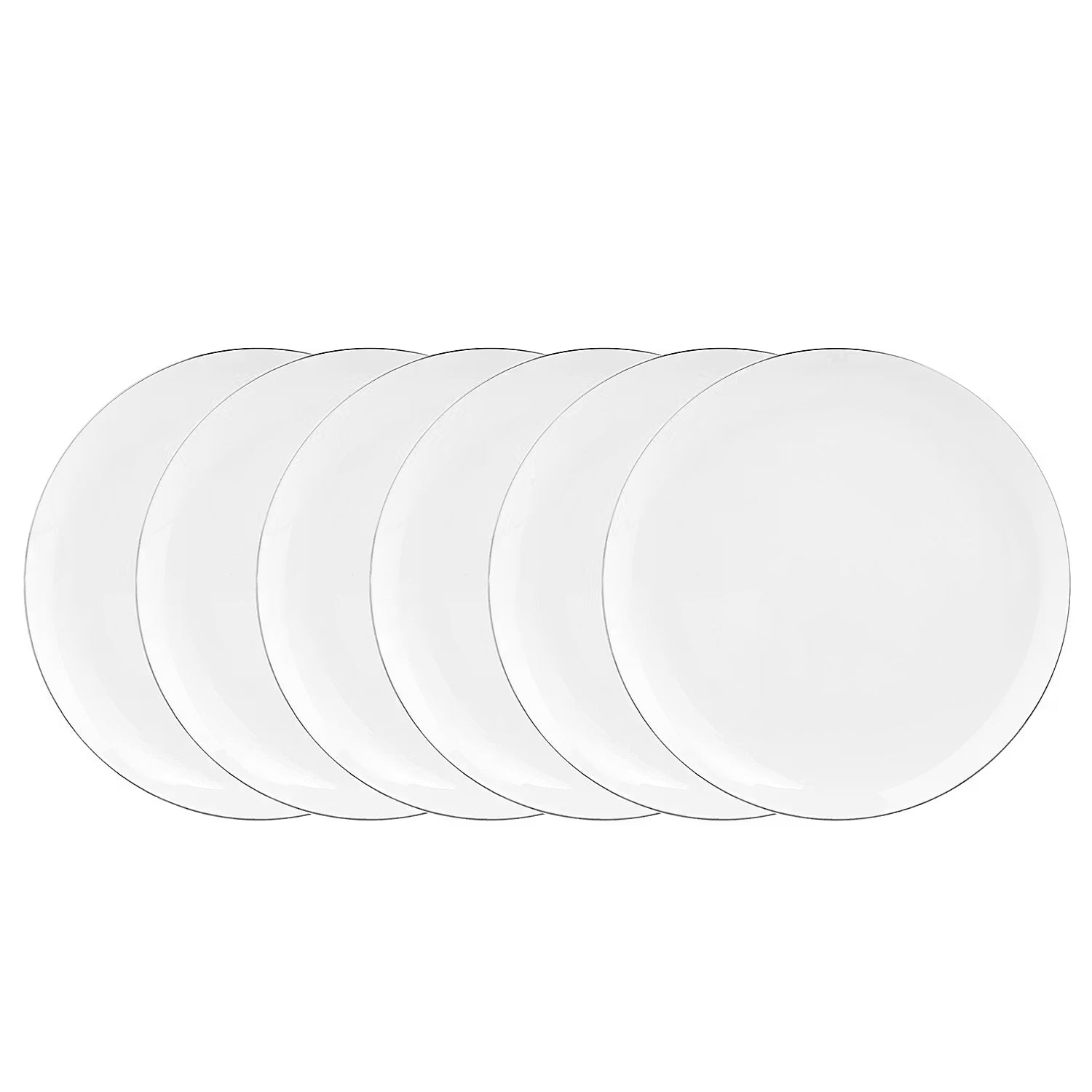 SILVER LINING Teller 6er-Set - Porzellan - Weiß - Durchmesser: 27 cm