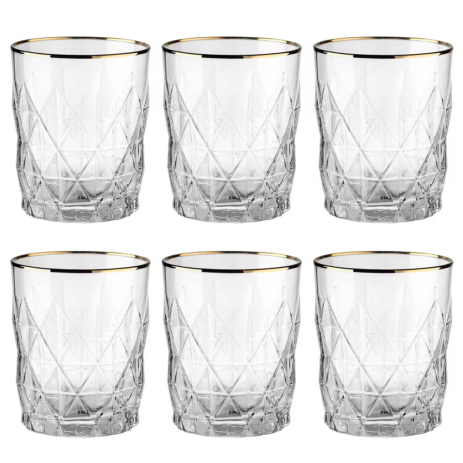 UPSCALE Trinkglas 6er-Set - Klarglas - Gold