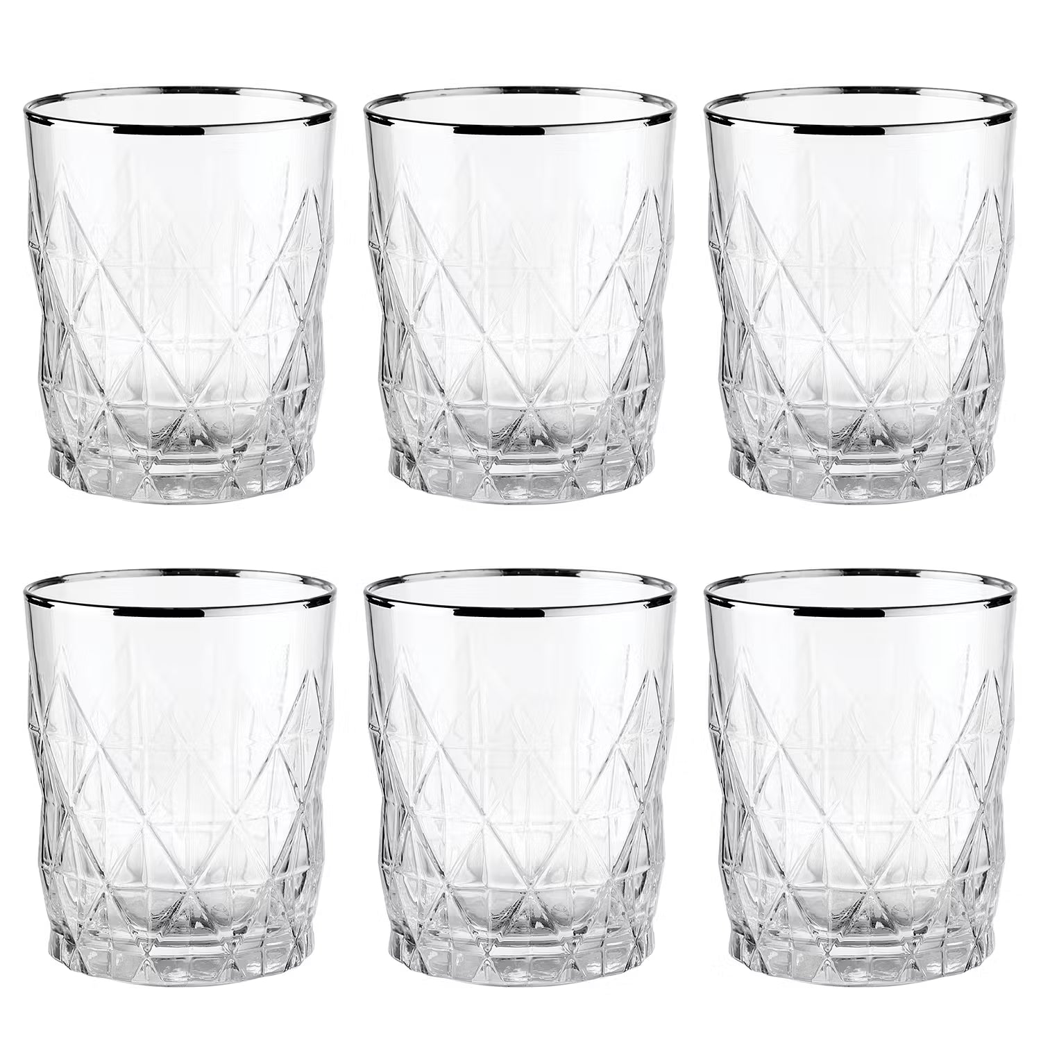 UPSCALE Trinkglas 6er-Set - Klarglas - Silber