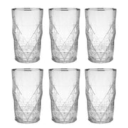 UPSCALE Longdrinkglas 6er-Set - Klarglas - Silber