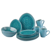 DE LA ROYA Geschirr-Set 16-tlg. - Steingut - Blau