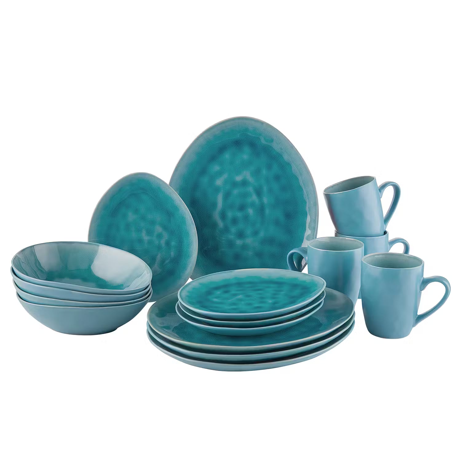 DE LA ROYA Geschirr-Set 16-tlg. - Steingut - Blau