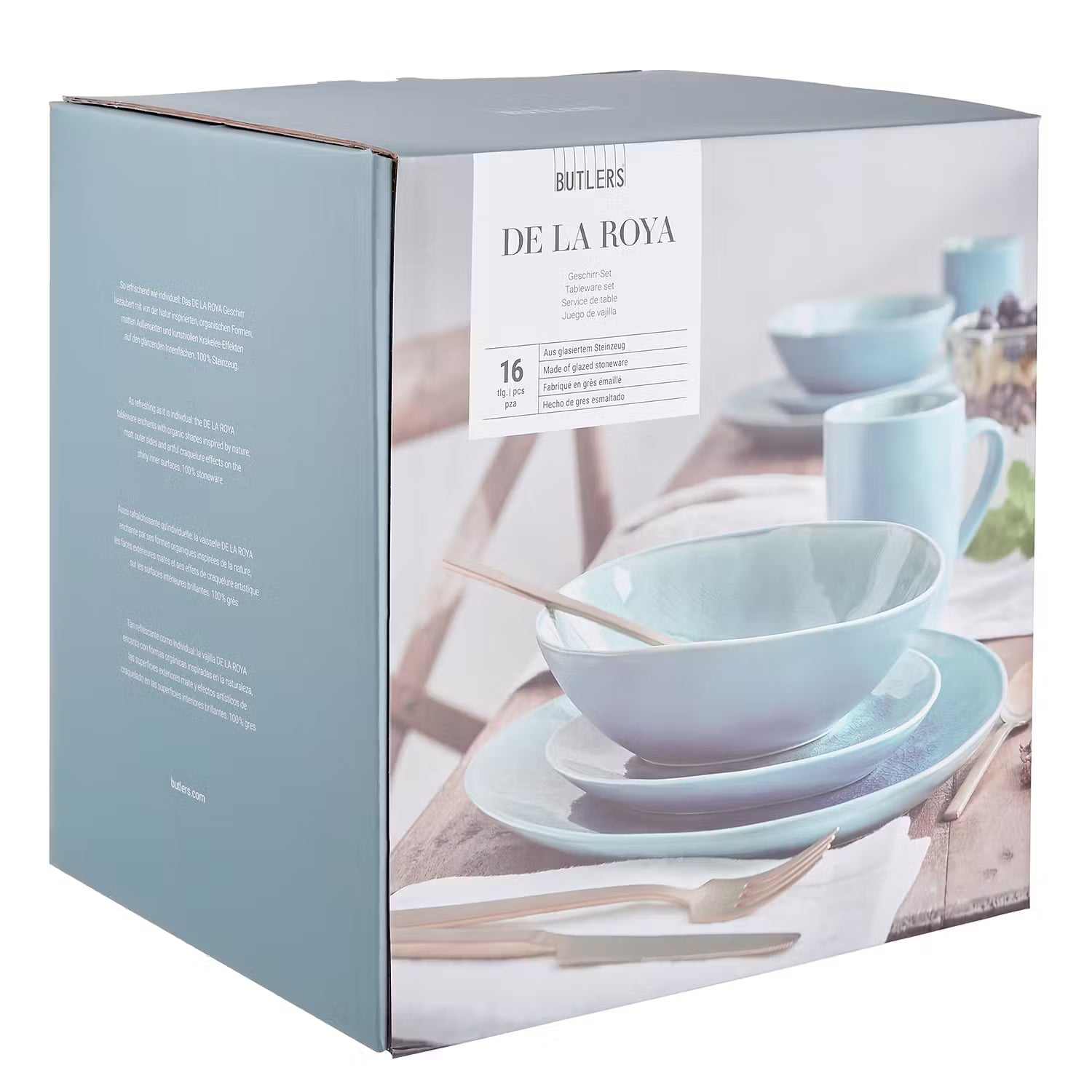 DE LA ROYA Geschirr-Set 16-tlg. - Steingut - Blau