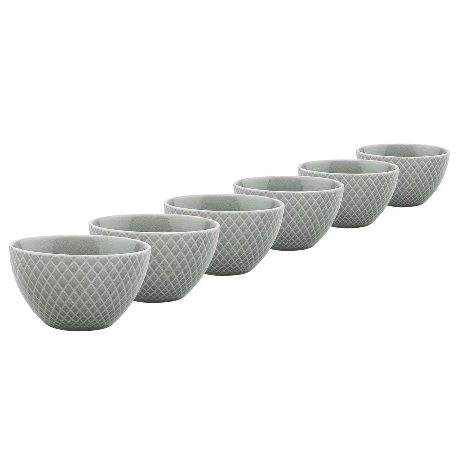HANAMI Schale 6er-Set - Steingut - Grau