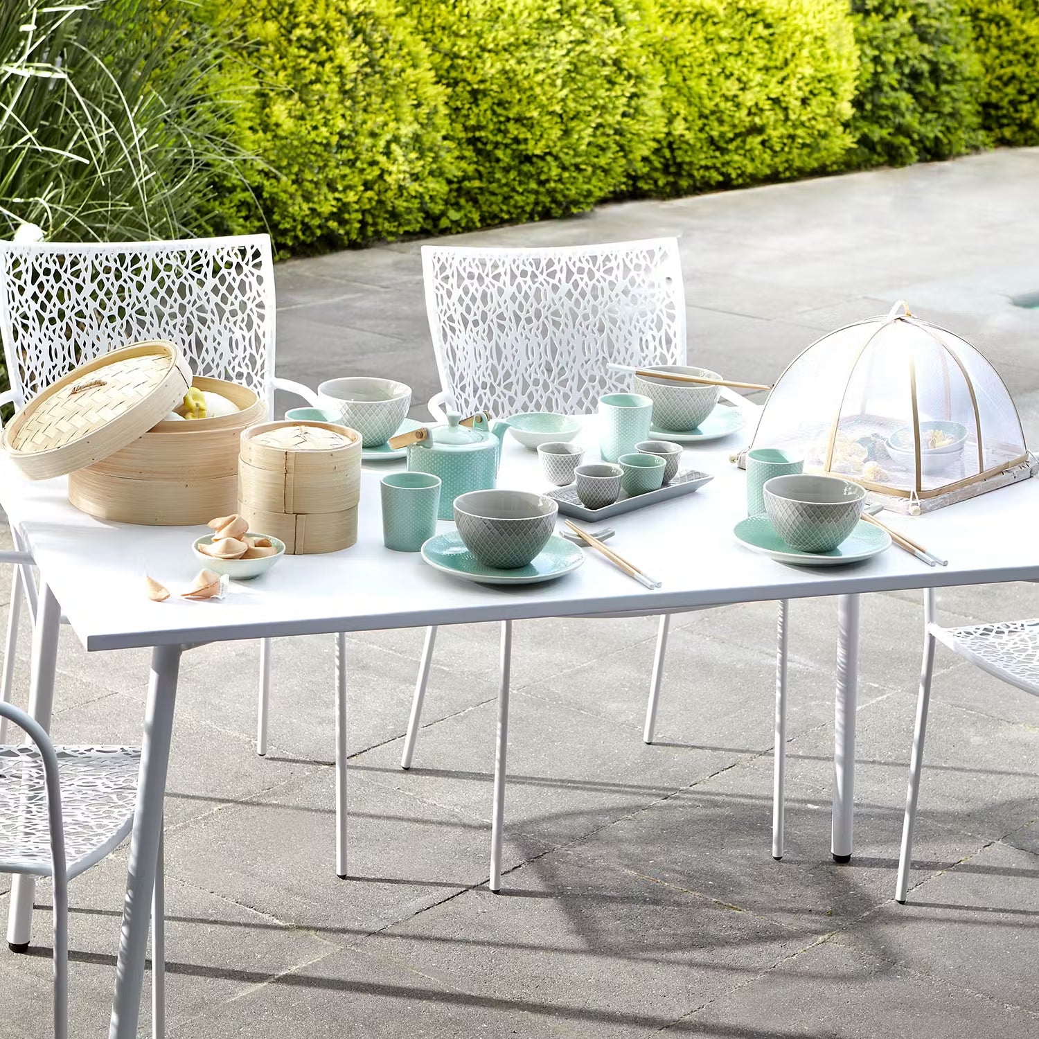 HANAMI Schale 6er-Set - Steingut - Grau