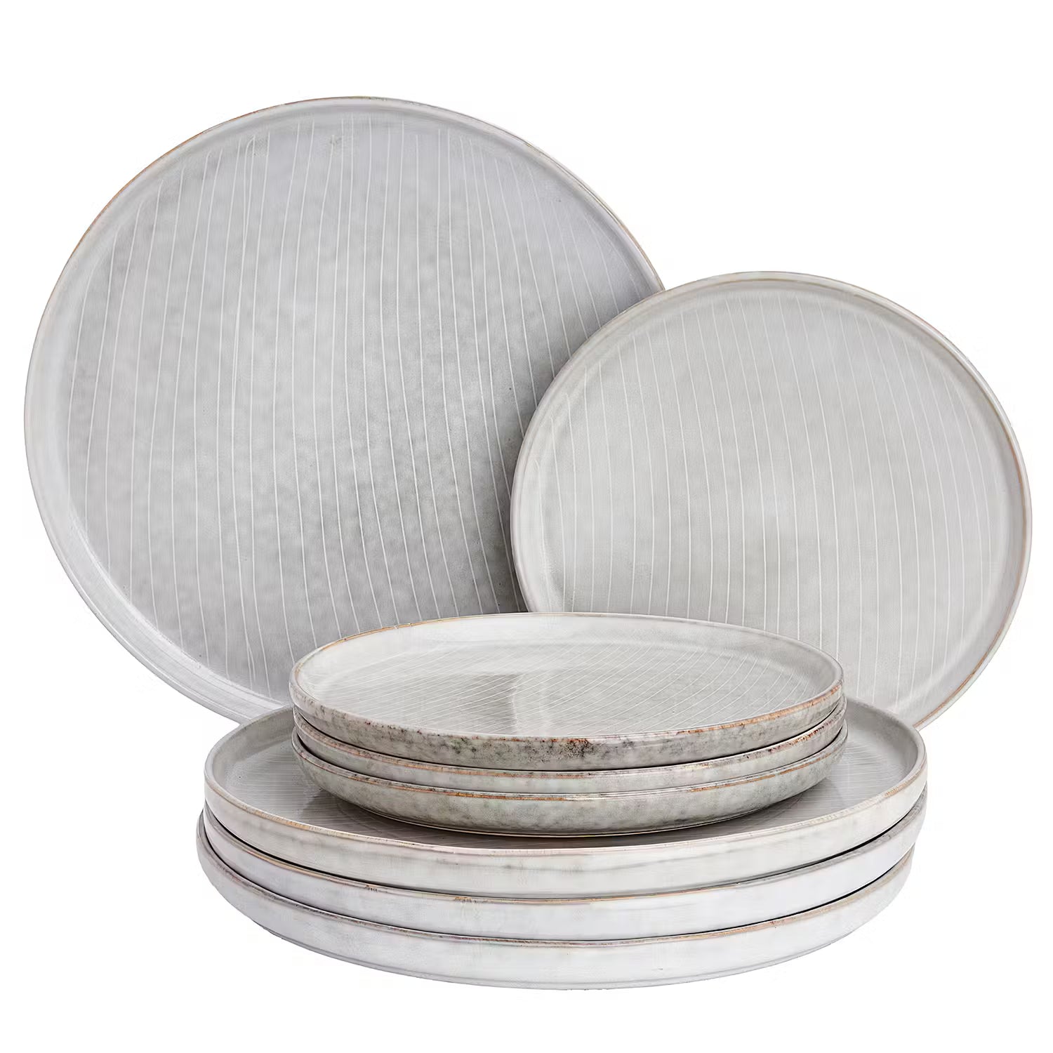 HENLEY Teller-Set 8-tlg. - Steinzeug - Grau