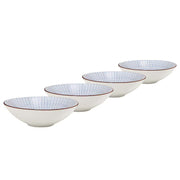 DIM SUM Servierschale 4er-Set - Steingut - Blau / Weiß