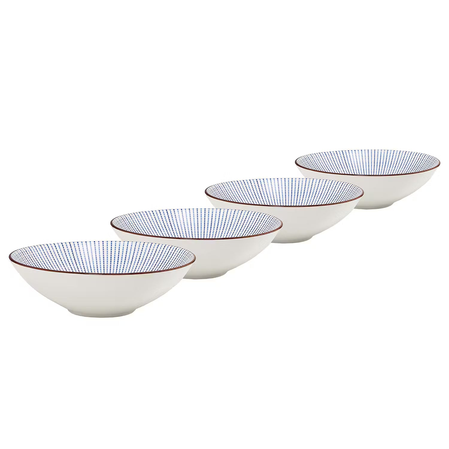 DIM SUM Servierschale 4er-Set - Steingut - Blau / Weiß