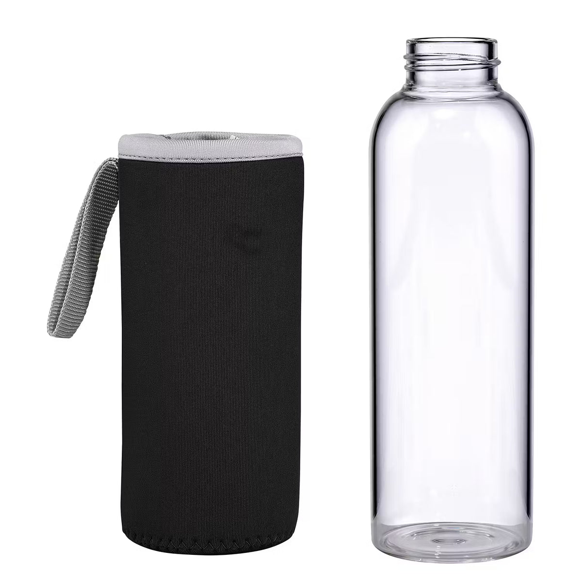 SMOOTHIE Trinkflasche - Klarglas - Schwarz