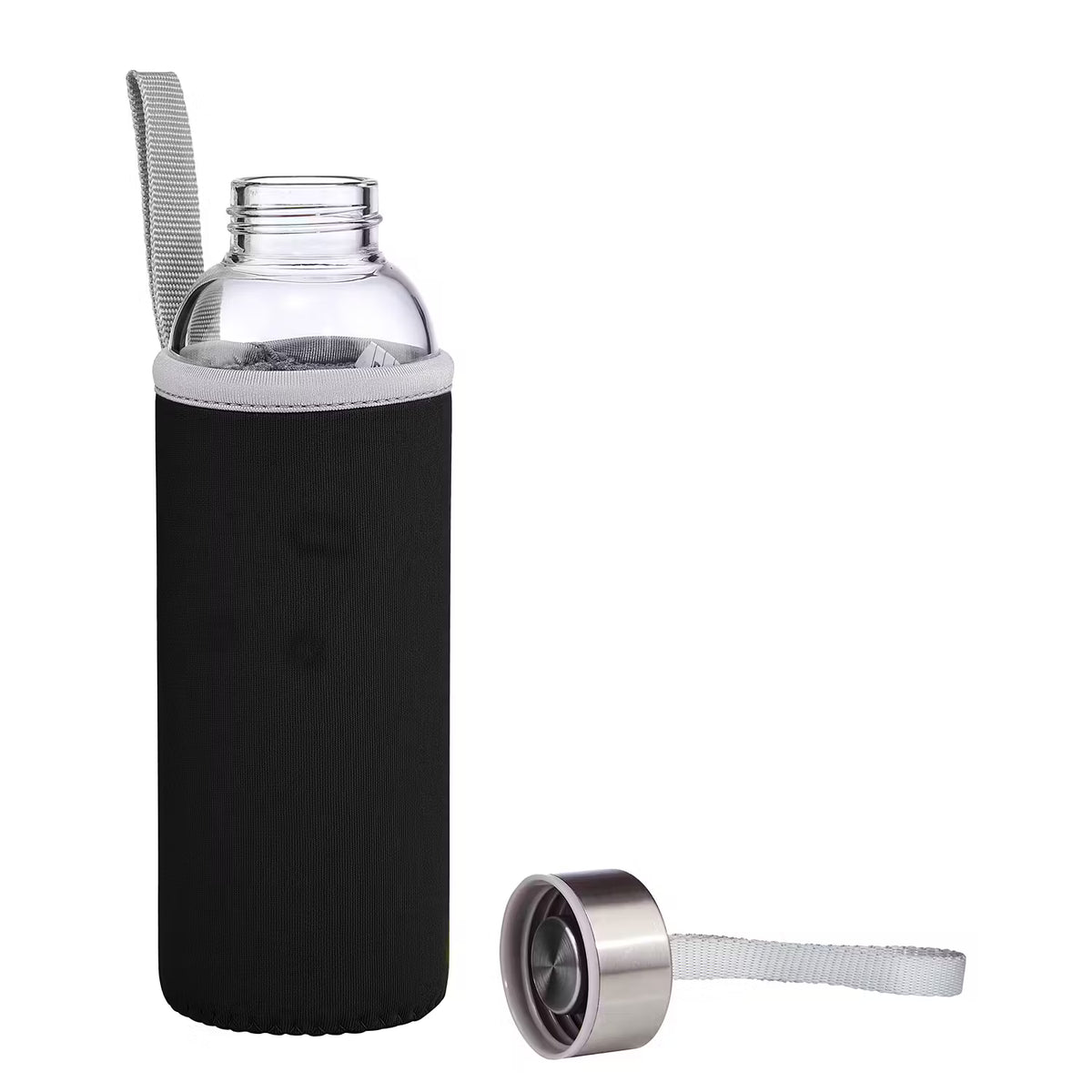 SMOOTHIE Trinkflasche - Klarglas - Schwarz