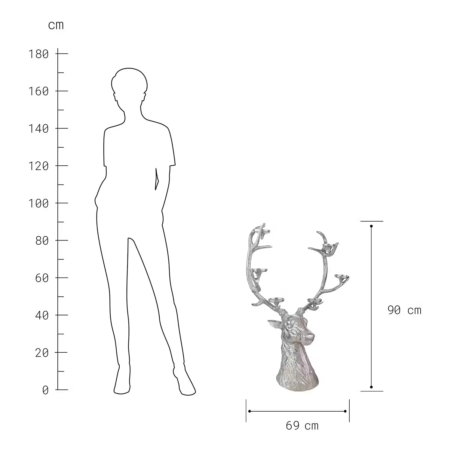 FOREST KING Kerzenhalter - Aluminium - Silber