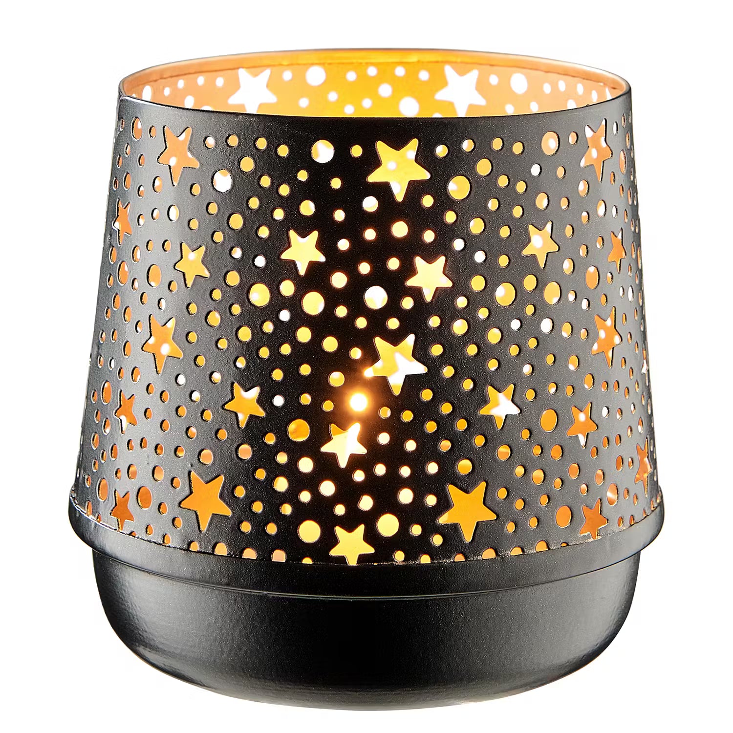 LUMINOUS STARS Windlicht 2-tlg. - Eisen - Schwarz / Gold
