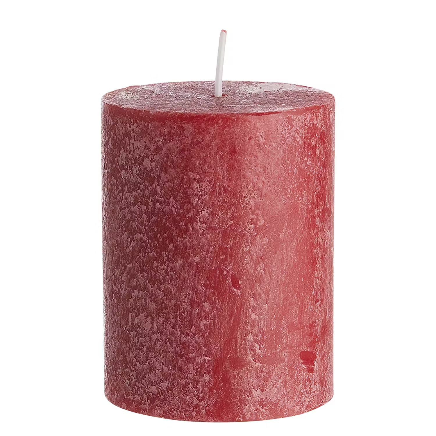 RUSTIC Stumpenkerze 6er-Set - Paraffin - Rot