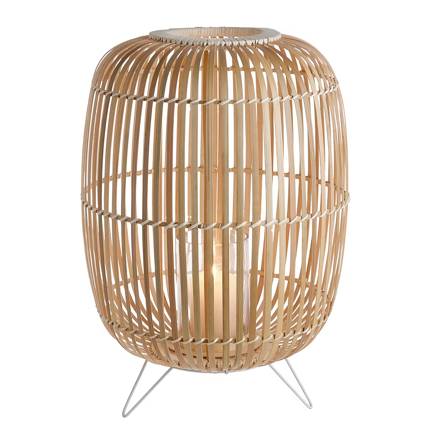 BAMBOO NIGHTS Laterne auf Gestell - Bambus - Beige