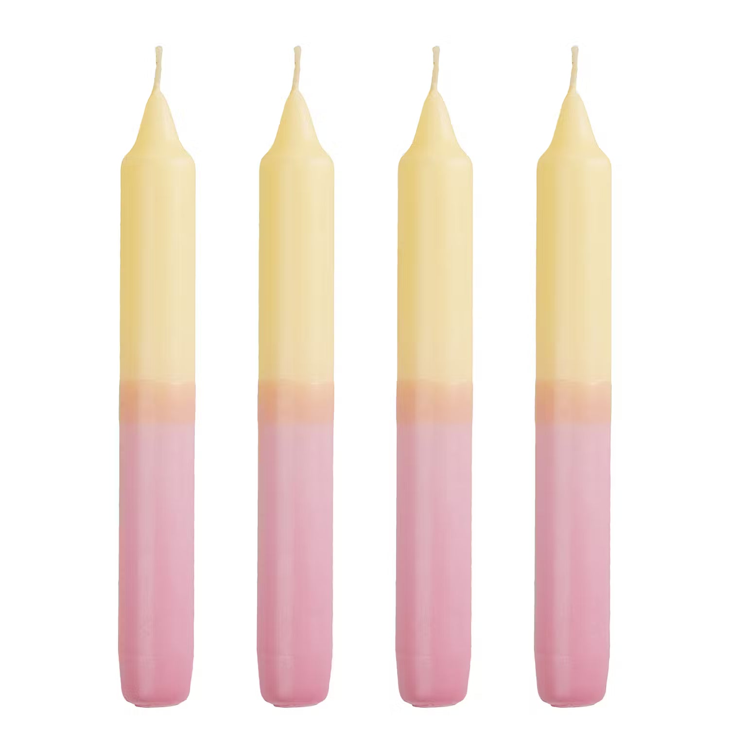 DIP-DYE Stabkerze 4er-Set - Paraffin - Pink