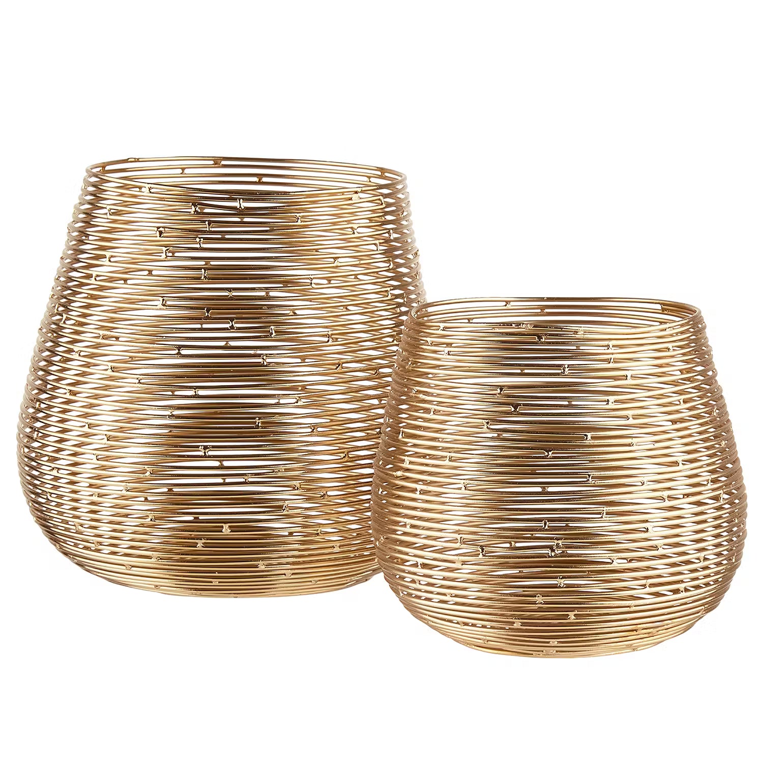 TWINE LIGHT Teelichthalter 2er-Set - Eisen - Gold