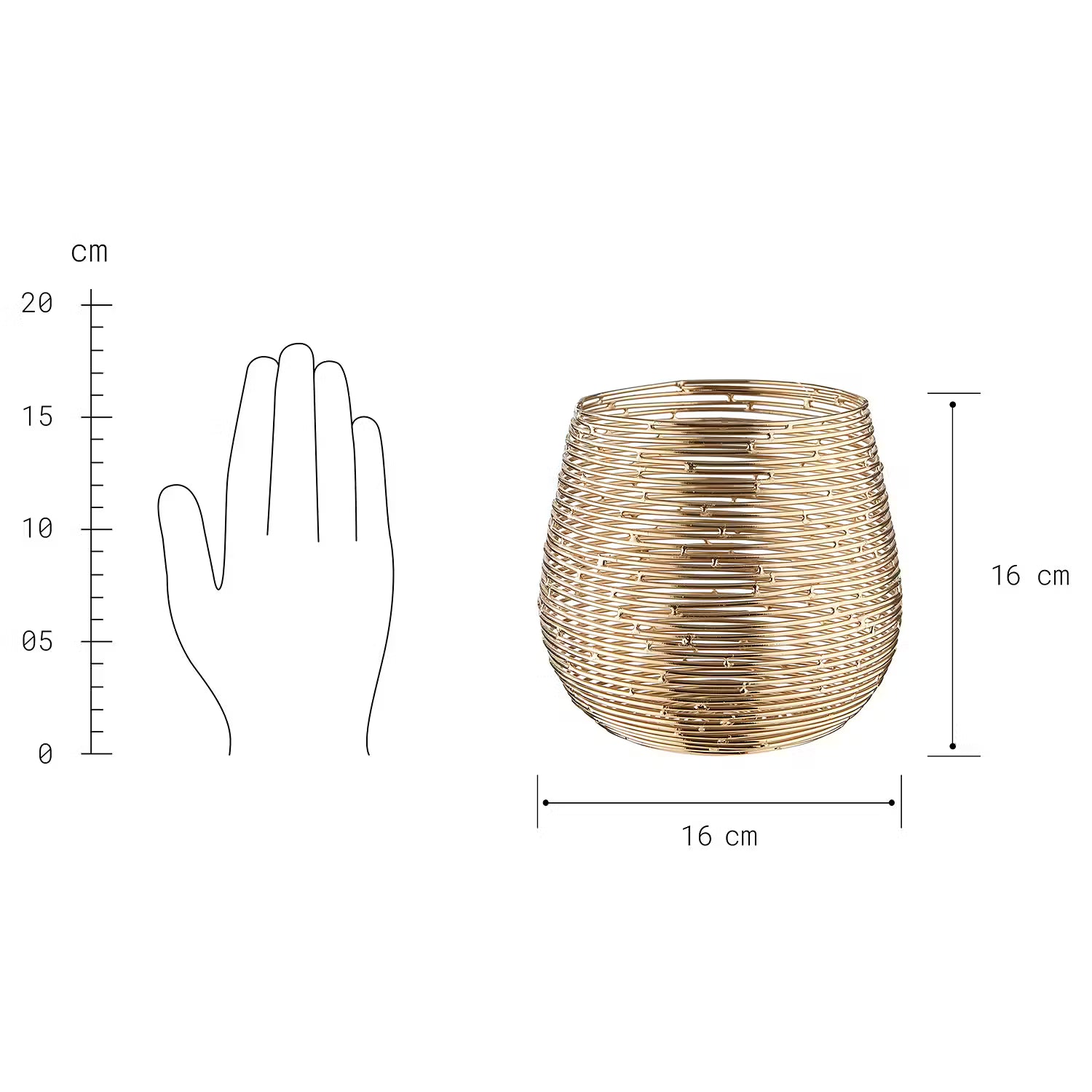 TWINE LIGHT Teelichthalter 2er-Set - Eisen - Gold