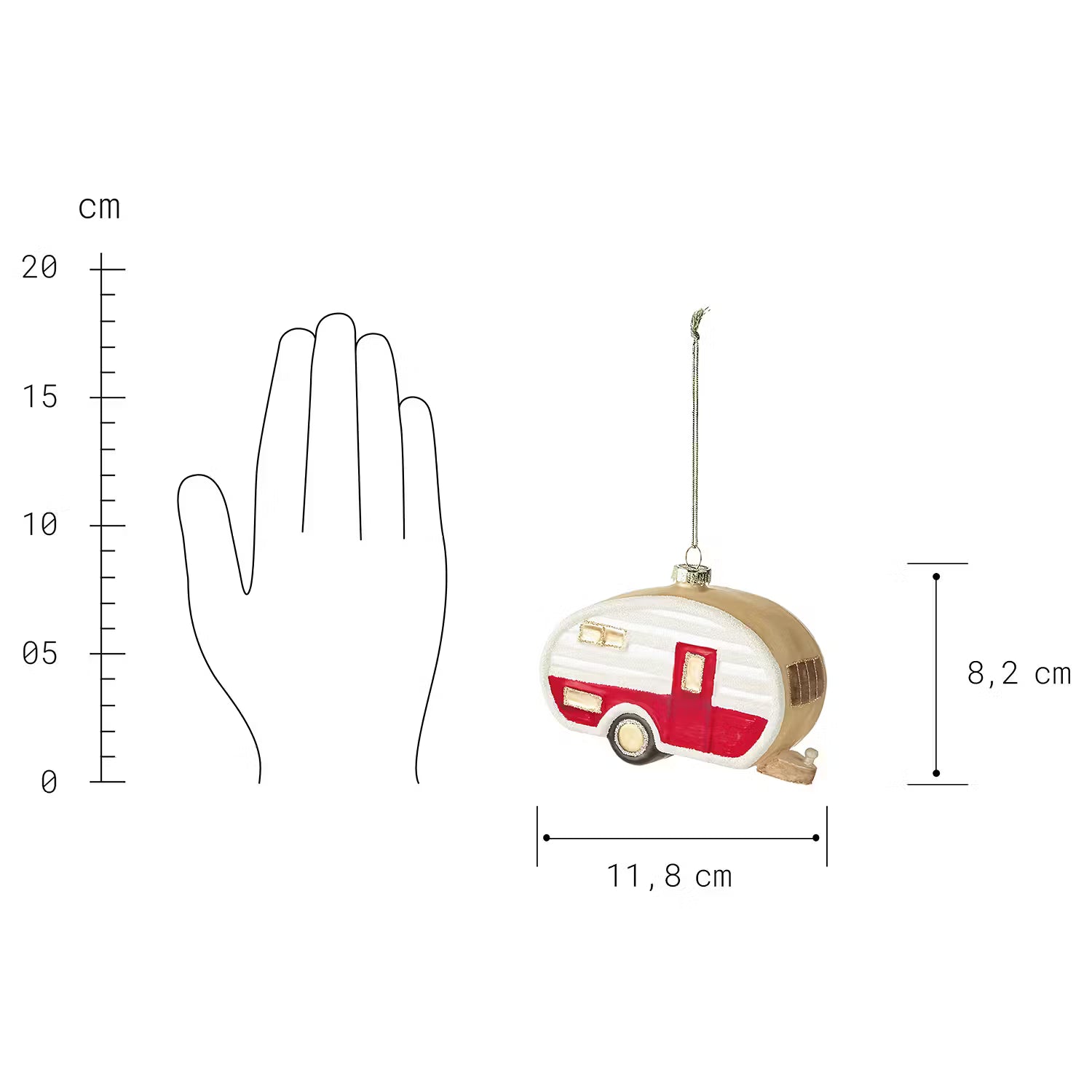 HANG ON Baumanhänger Wohnwagen - Klarglas - Mehrfarbig
