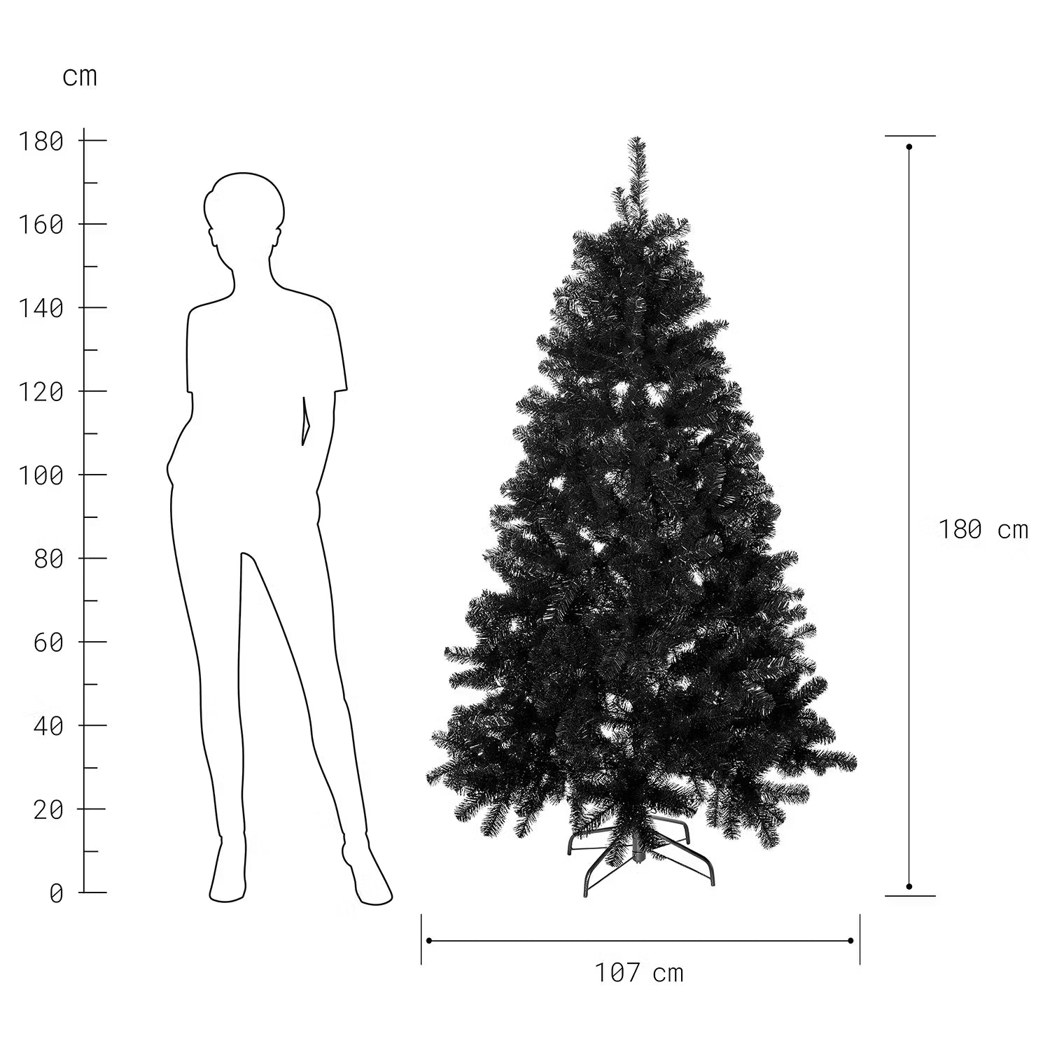 TREE OF THE MONTH Weihnachtsbaum - Aluminium / Polyester - Schwarz
