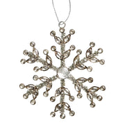 HANG ON Schneeflocke Strass & Perlen - Klarglas / Eisen - Silber