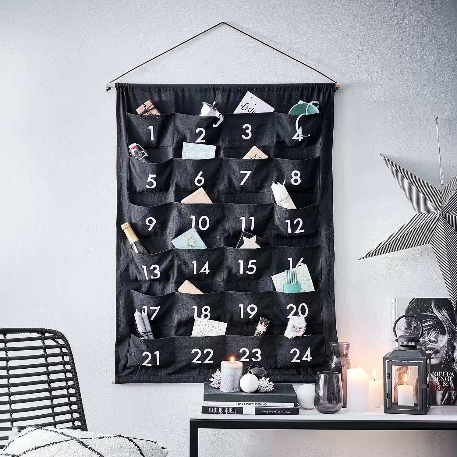 ADVENT Adventskalender - Baumwolle - Schwarz