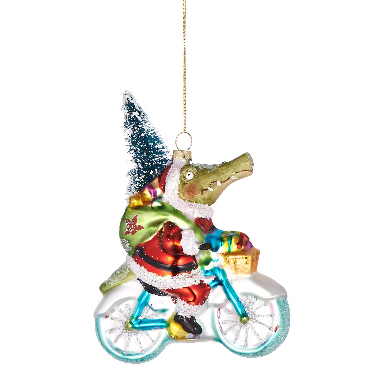 HANG ON Baumanhänger Krokodil Fahrrad - Klarglas - Grün