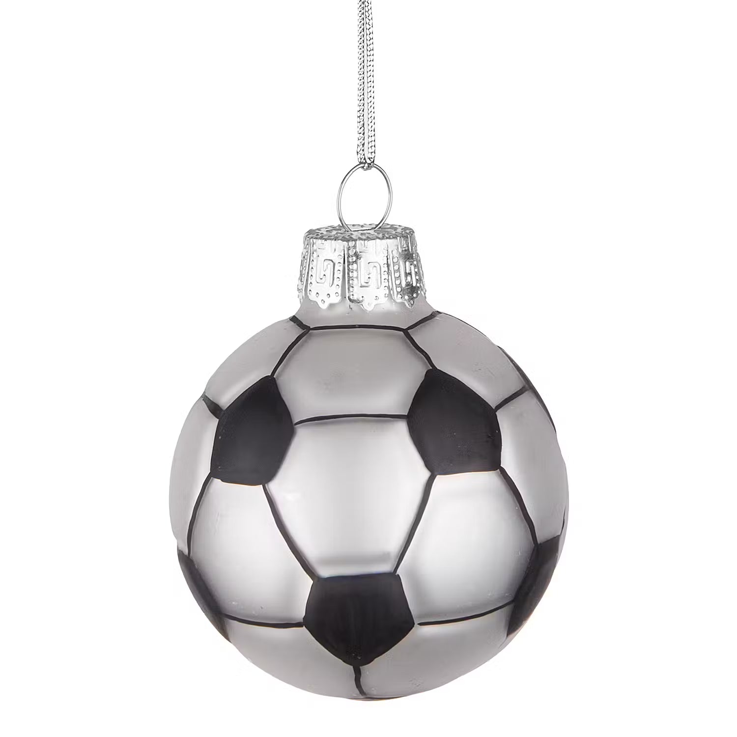 HANG ON Baumhänger Fußball - Klarglas - Schwarz / Weiß