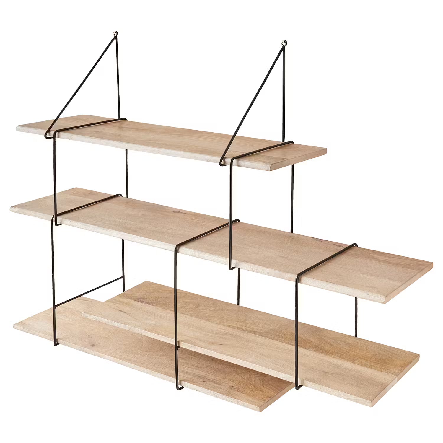 LIMBO Wandregal - Eiche massiv / Aluminium - Schwarz / Natur