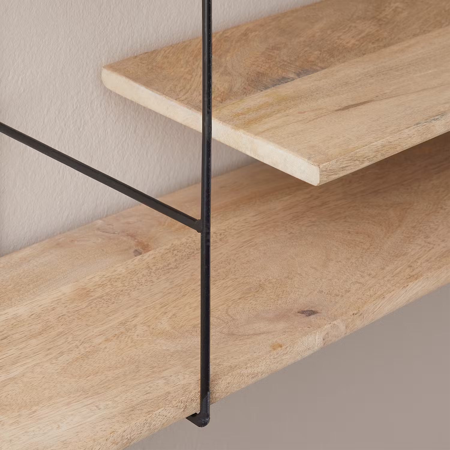 LIMBO Wandregal - Eiche massiv / Aluminium - Schwarz / Natur