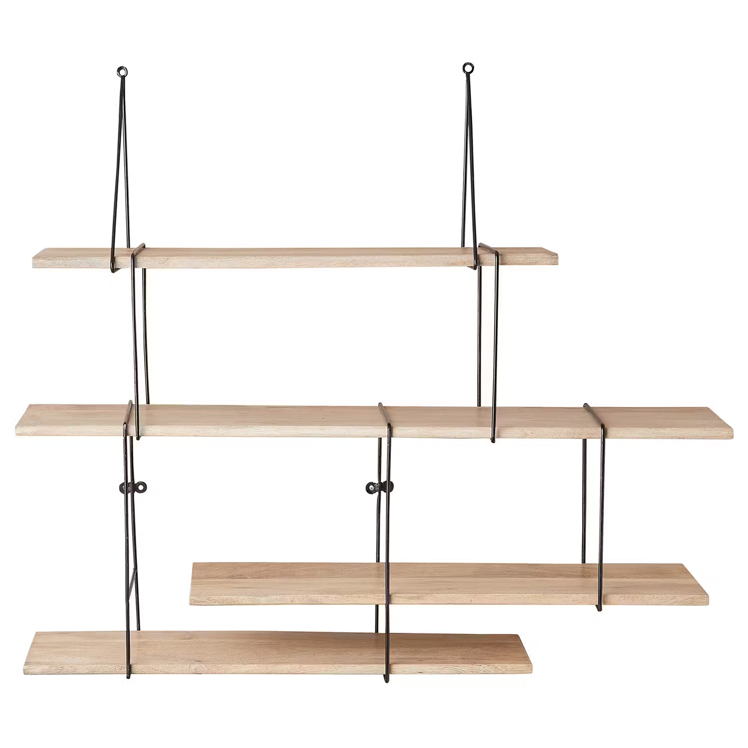 LIMBO Wandregal - Eiche massiv / Aluminium - Schwarz / Natur