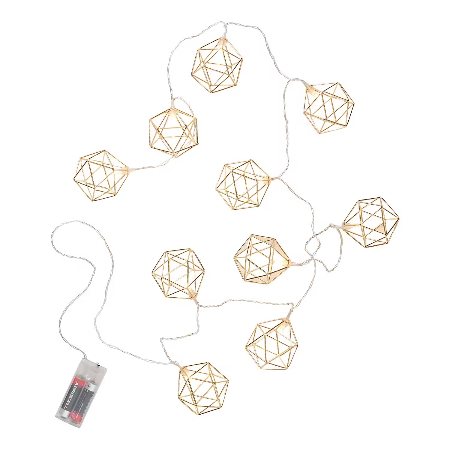 GEOMETRICS LED-Lichterkette - Aluminium / PVC - Gold