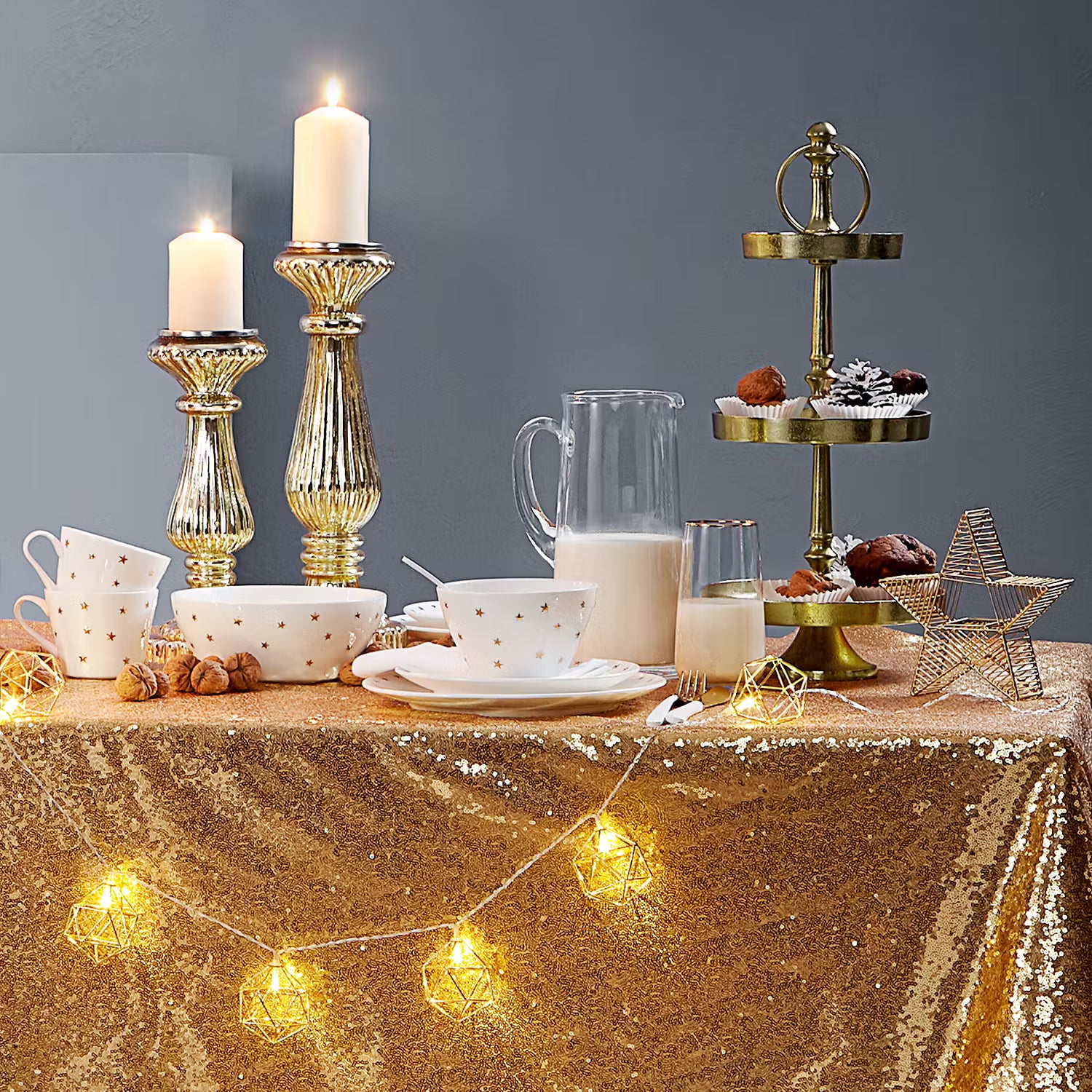 GEOMETRICS LED-Lichterkette - Aluminium / PVC - Gold