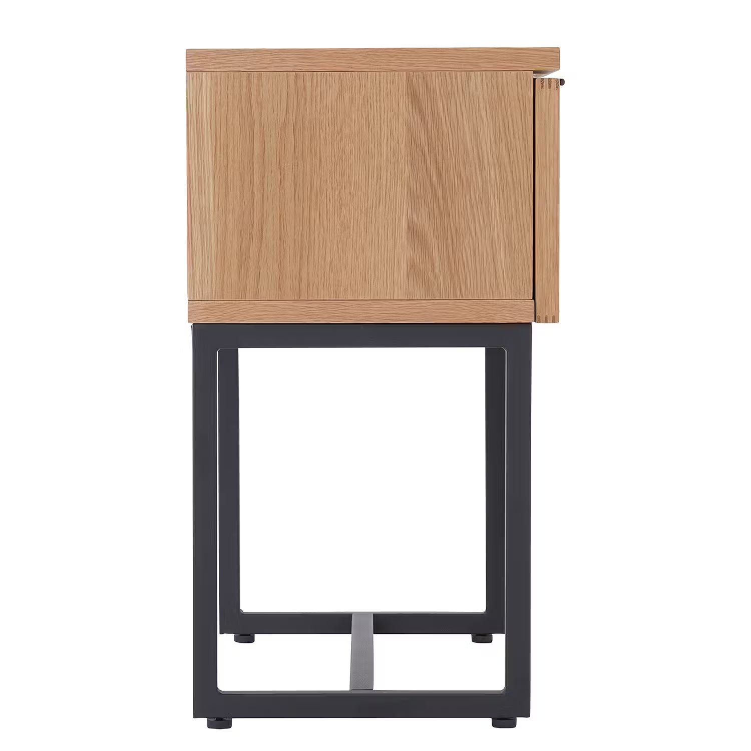 LITTLE VIENNA Nachttisch - Aluminium / Rattan / Eichenholzfurnier - Beige