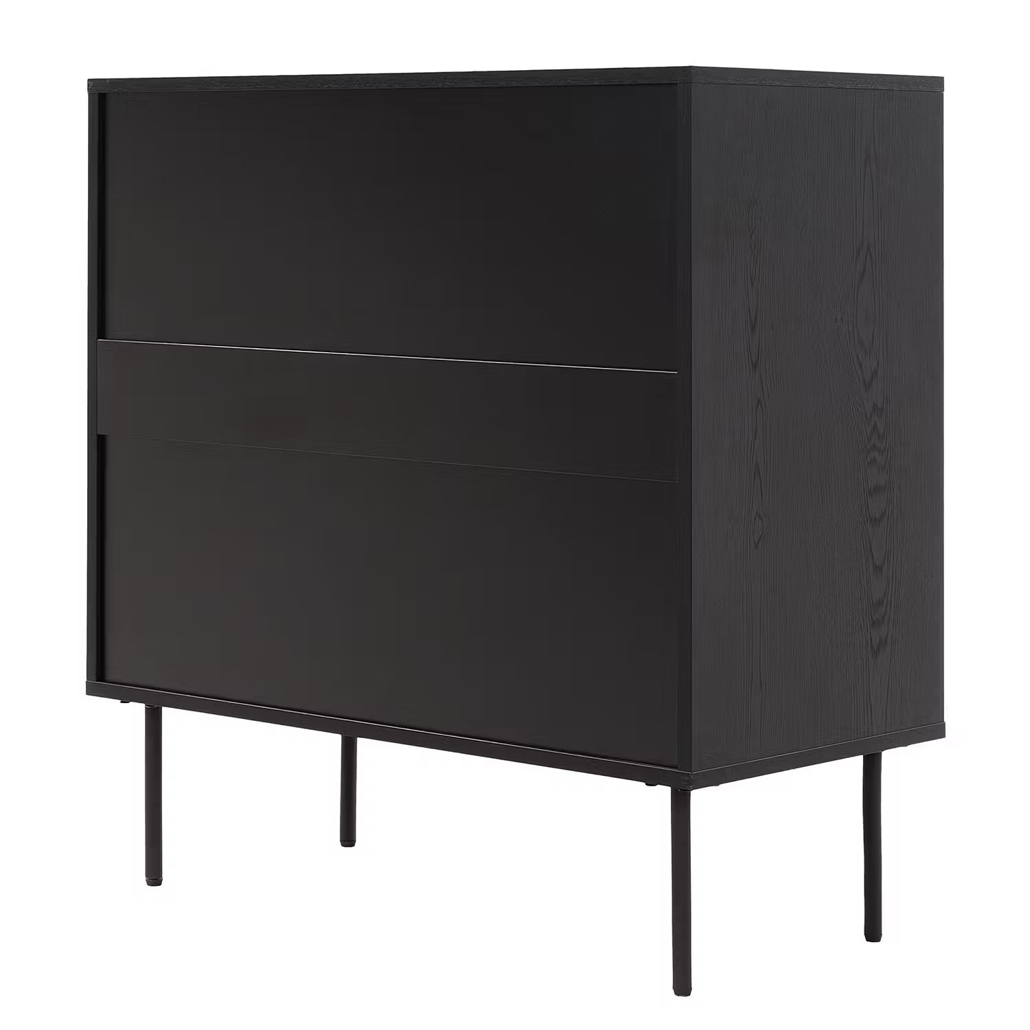 MODERNIST Kommode - Eichenfurnier / Aluminium - Schwarz / Natur