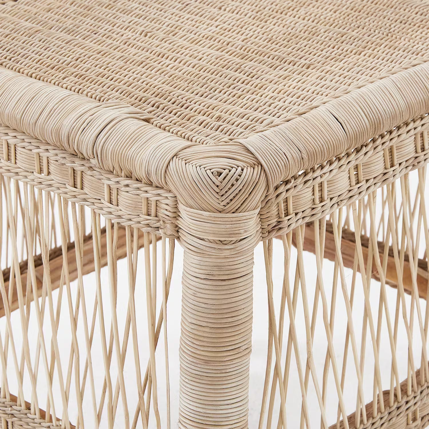 BOHO LOUNGE Hocker - Rattan - Natur