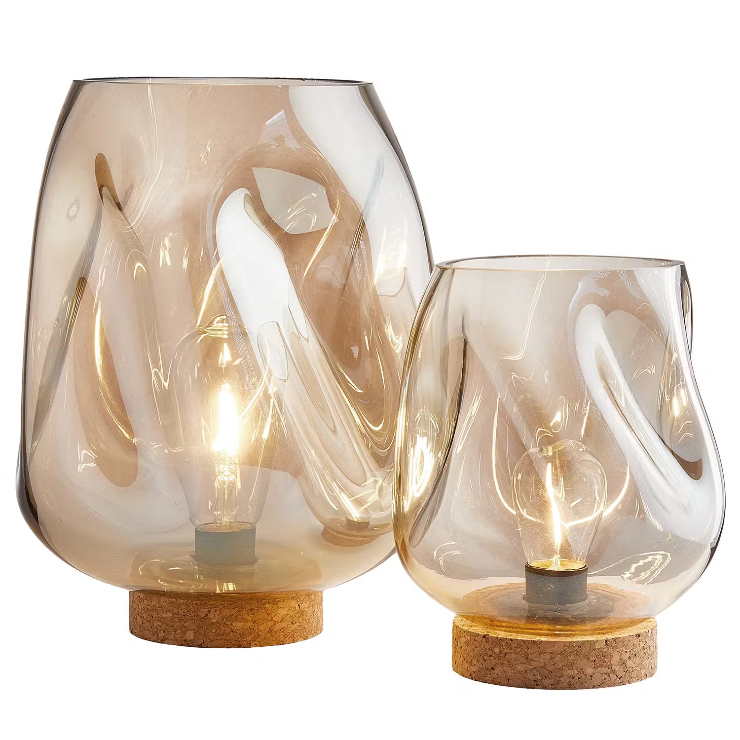 LIGHT ART Tischleuchte 2-tlg. - Glas / PVC - 1-flammig