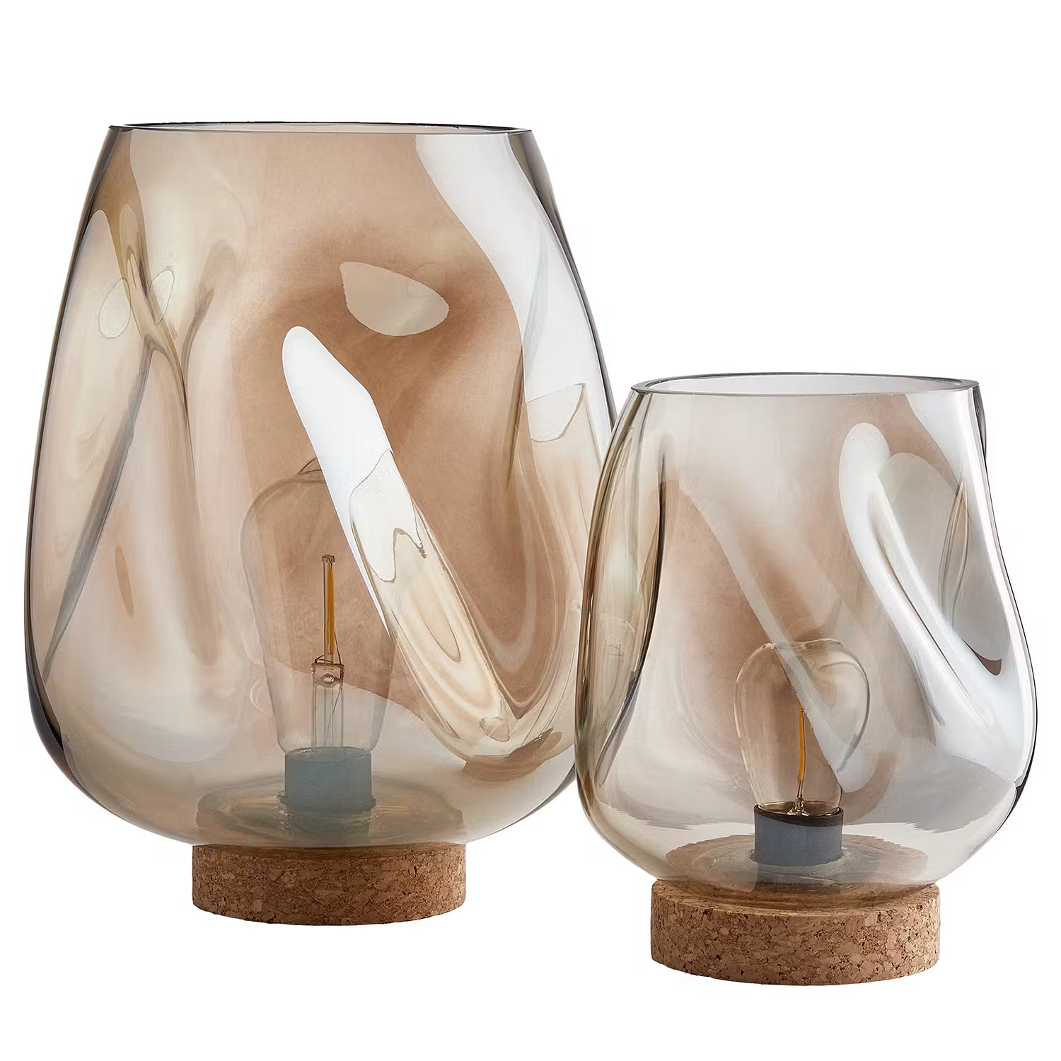 LIGHT ART Tischleuchte 2-tlg. - Glas / PVC - 1-flammig