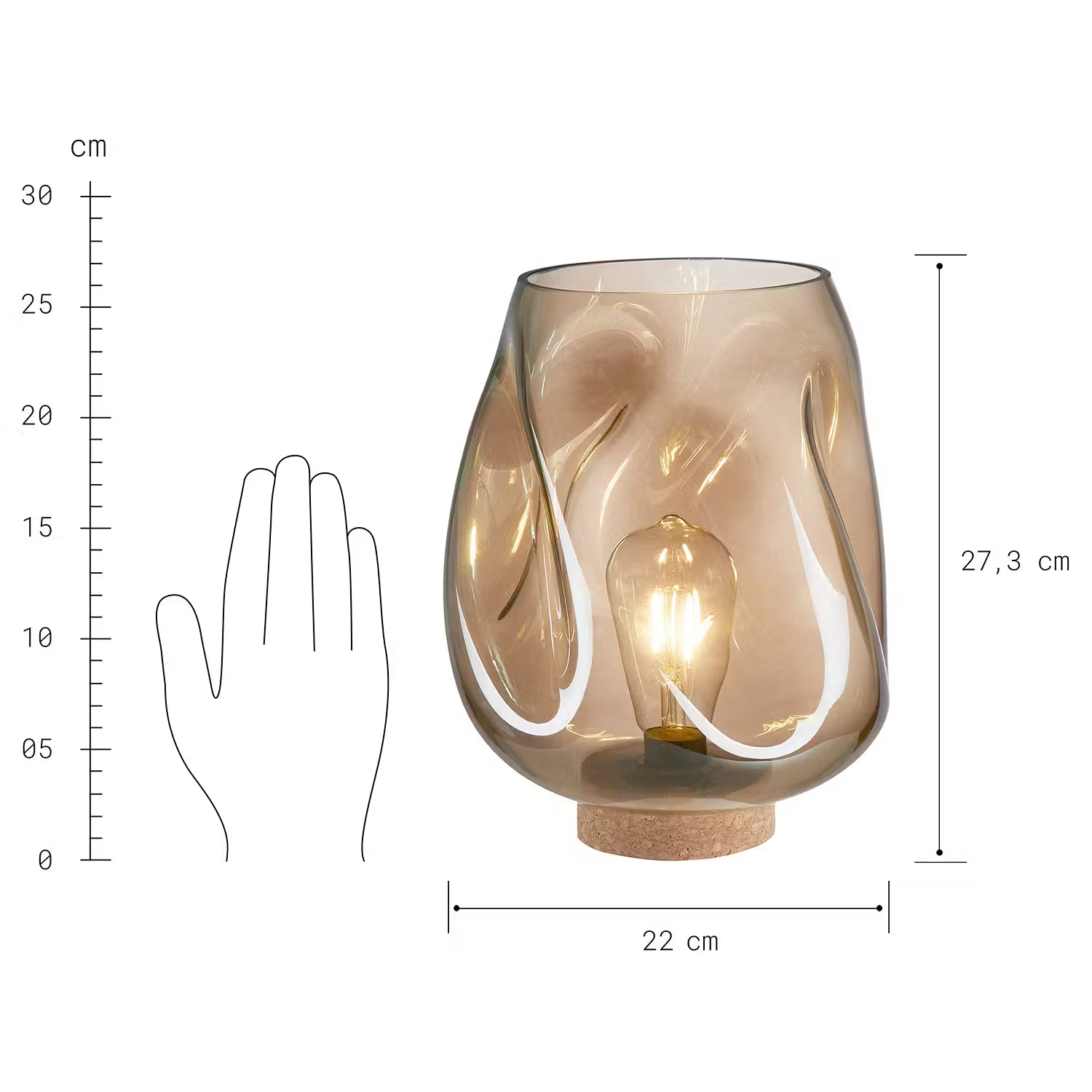 LIGHT ART Tischleuchte 2-tlg. - Glas / PVC - 1-flammig